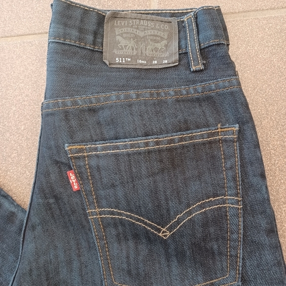 Levi's 511 Slim Youth/Jeunes 16 Reg 28 x 28 Red Tab Dark Indigo/Blue - Picture 2 of 8